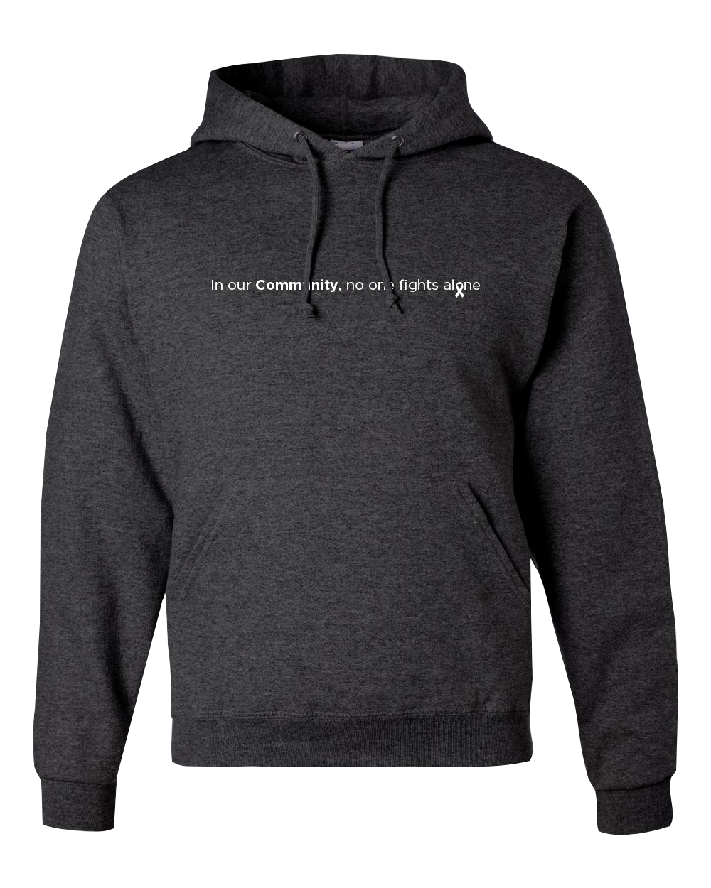 Heather Black Community Collection Hoodie with Choice of Ribbon