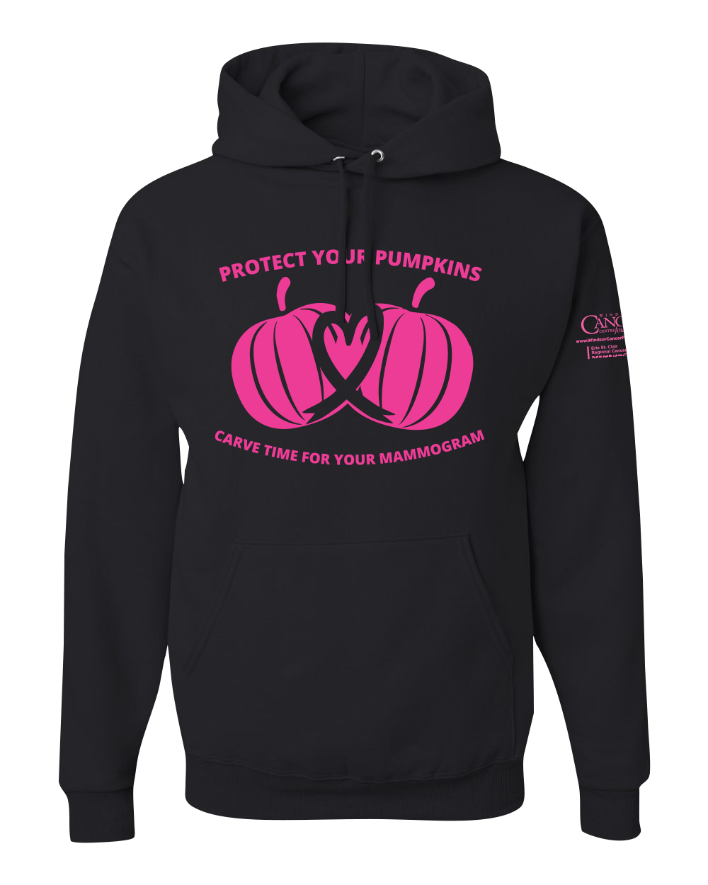 2025 Protect Your Pumpkins Mammogram Hoodie, Unisex Fit, Black