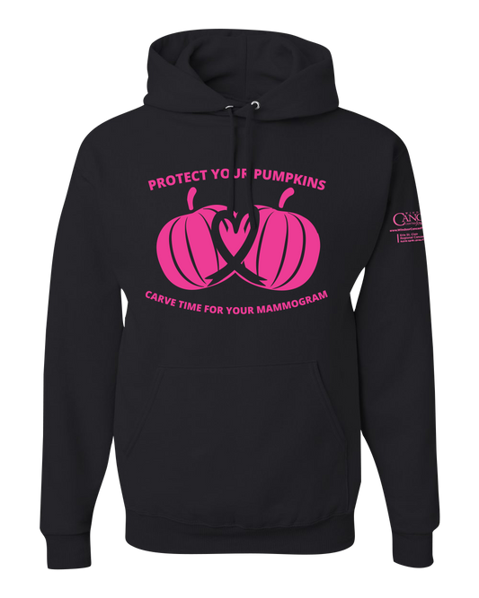 2025 Protect Your Pumpkins Mammogram Hoodie, Unisex Fit, Black