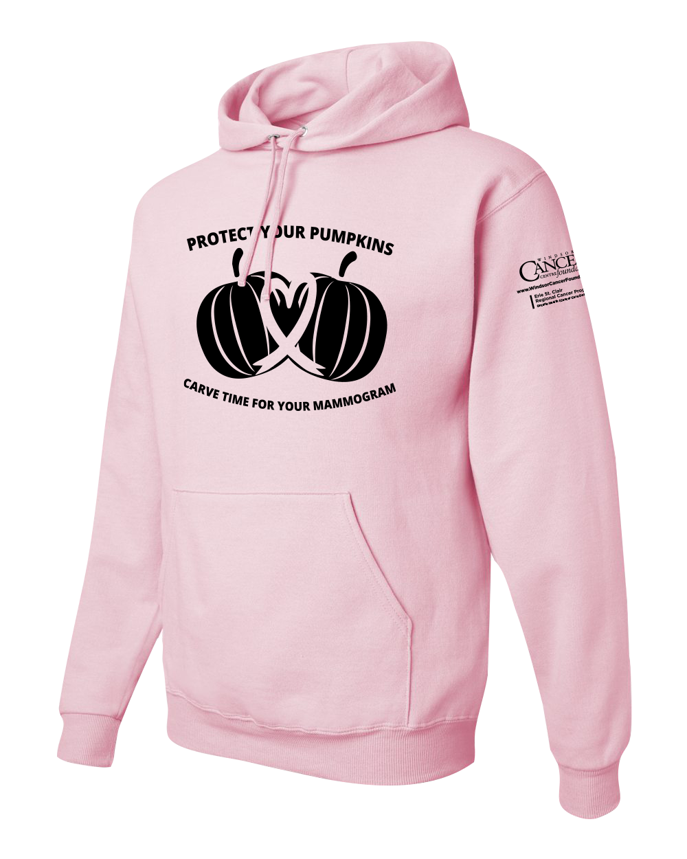 2025 Protect Your Pumpkins Mammogram Hoodie, Unisex Fit, Light Pink