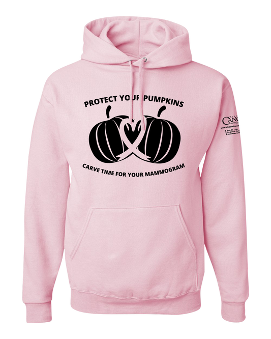 2025 Protect Your Pumpkins Mammogram Hoodie, Unisex Fit, Light Pink