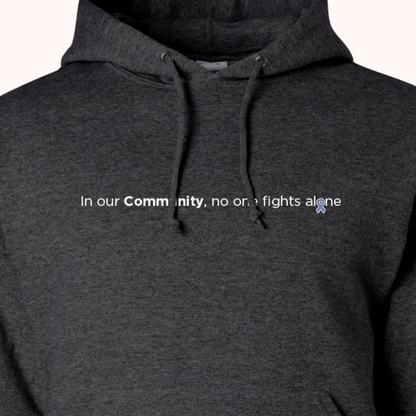 Heather Black Hoodie With Choice Of Ribbon