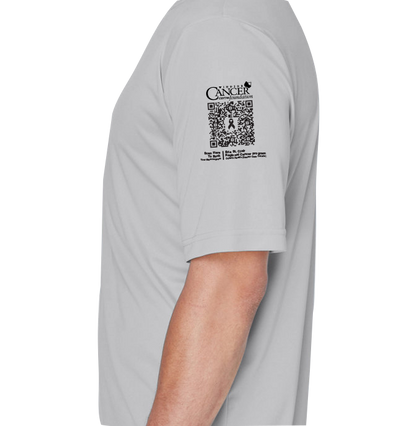Grey crewneck t-shirt with black and pink pumpkin design and text for protect your pumpkins and mammogram screening