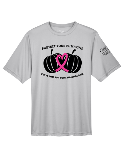 2025 Protect Your Pumpkins Short Sleeve Mammogram, Crew-Neck, Unisex Fit, Grey