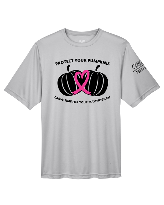 2025 Protect Your Pumpkins Short Sleeve Mammogram, Crew-Neck, Unisex Fit, Grey
