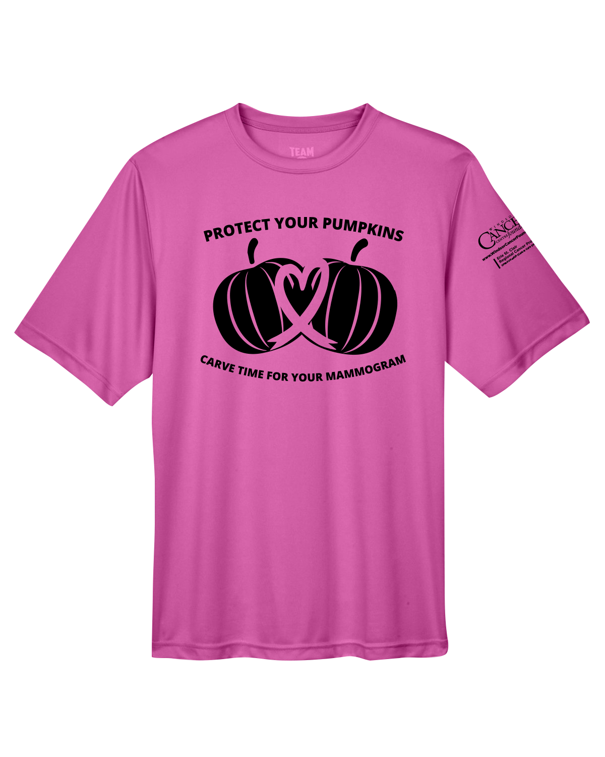 2025 Protect Your Pumpkins Mammogram Short Sleeve, Crew-Neck, Unisex Fit, Pink