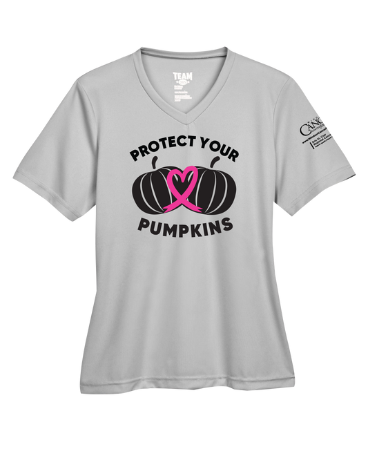 2024 Protect Your Pumpkins Short Sleeve, V-Neck, Contoured Fit, Grey