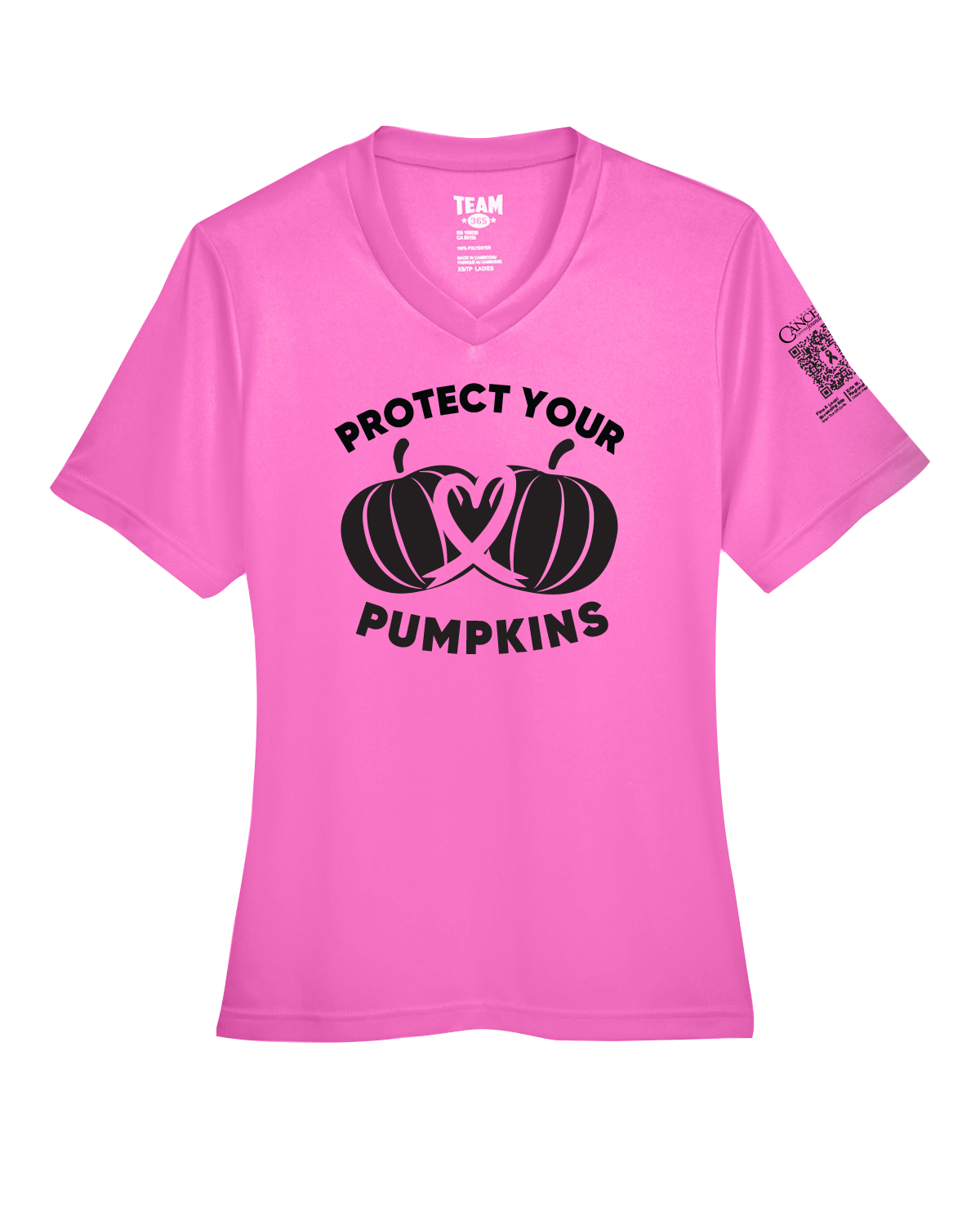 2024 Protect Your Pumpkins Short Sleeve, V-Neck, Contoured Fit, Pink