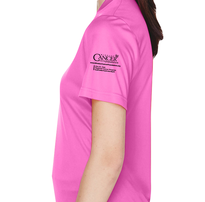 2025 Protect Your Pumpkins Mammogram Short Sleeve, V-Neck, Contoured Fit, Pink
